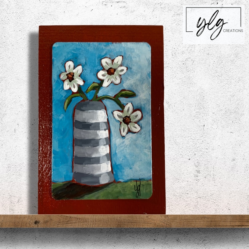 Hand-Painted Mini Flower Art Cozy Cottagecore Decor